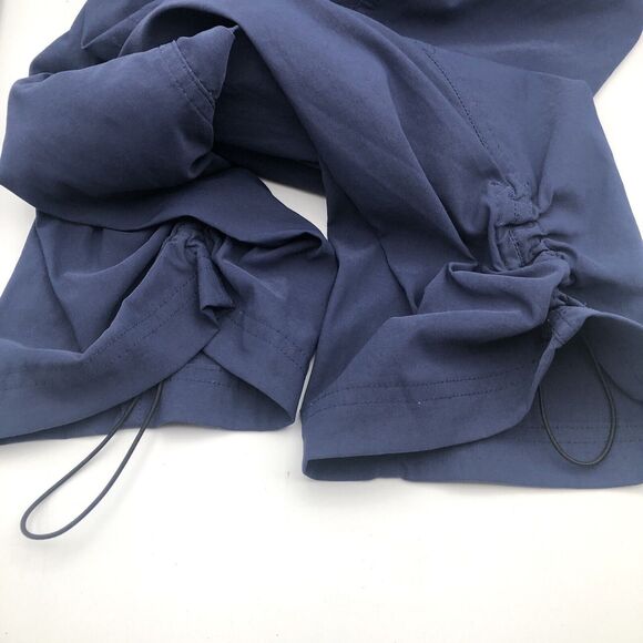Eddie Bauer Womens Active Capri Pants Size 10 Cargo Pocket Scrunch Pulls Blue - Picture 4 of 15
